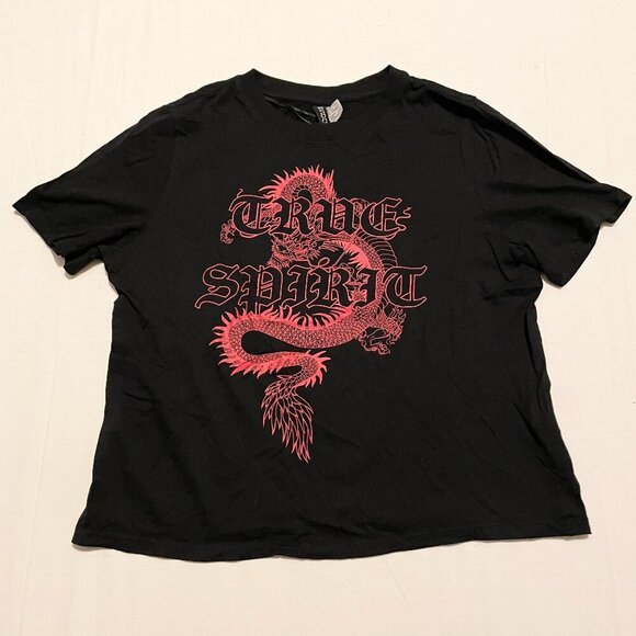 H&M True Spirit Dragon Tshirt Womens Size Small Shirt - Picture 1 of 16